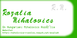 rozalia mihalovics business card